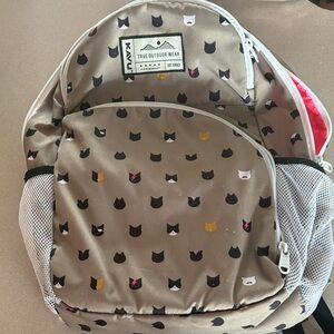 Kavu Kids' Tan Backpack with Cat Faces